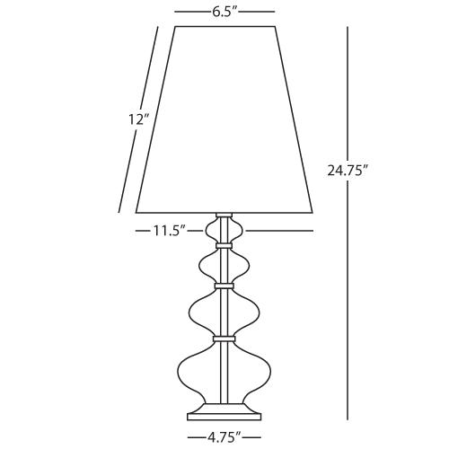 Claridge Component Table Lamp in Various Shades