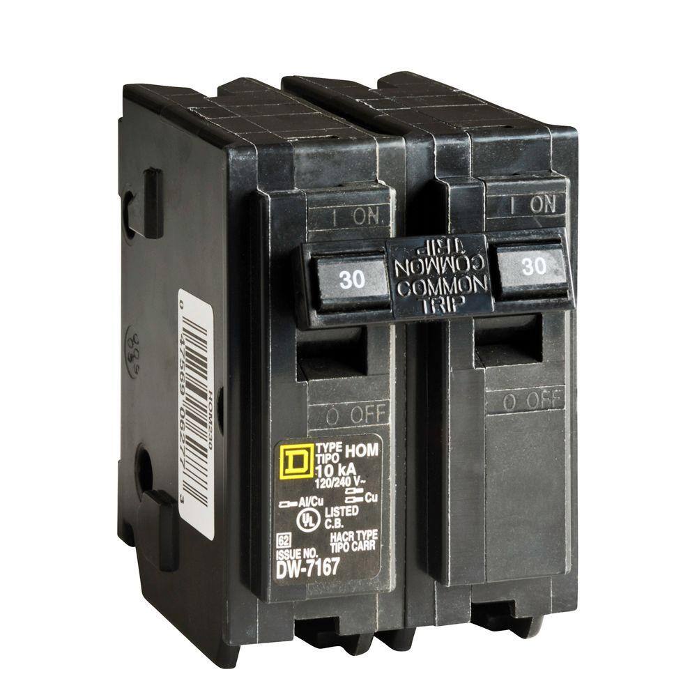 Square D Homeline 30 Amp 2-Pole Circuit Breaker (6-pack) HOM230CP6