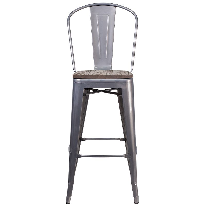 Flash Furniture 30-in. Bar Stool with Wood Seat