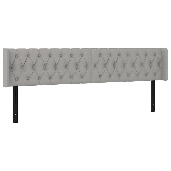 vidaXL Headboard with Ears Dark/Light Gray multisize Fabric - - 37455507