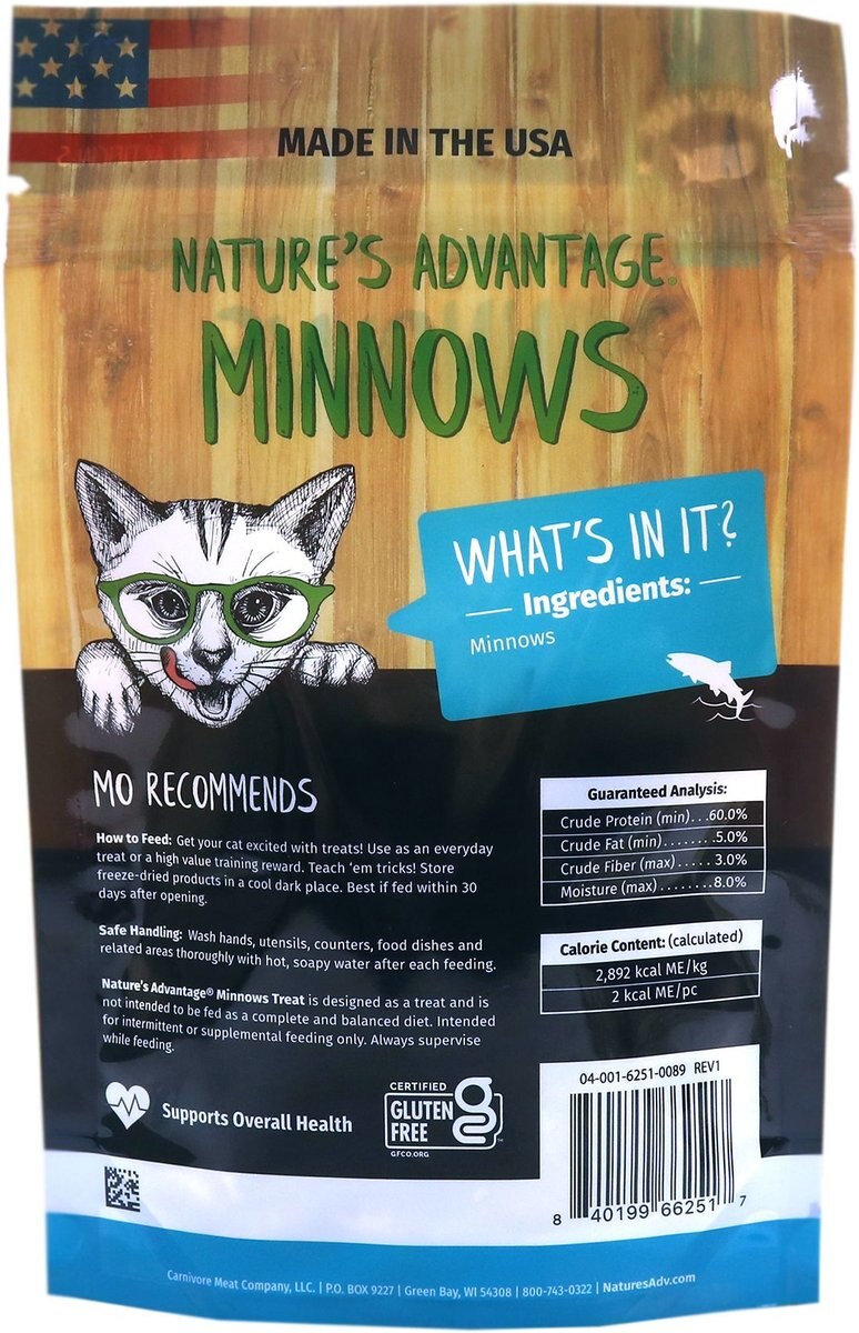 Nature's Advantage Minnows Cat Treats， 1-oz bag