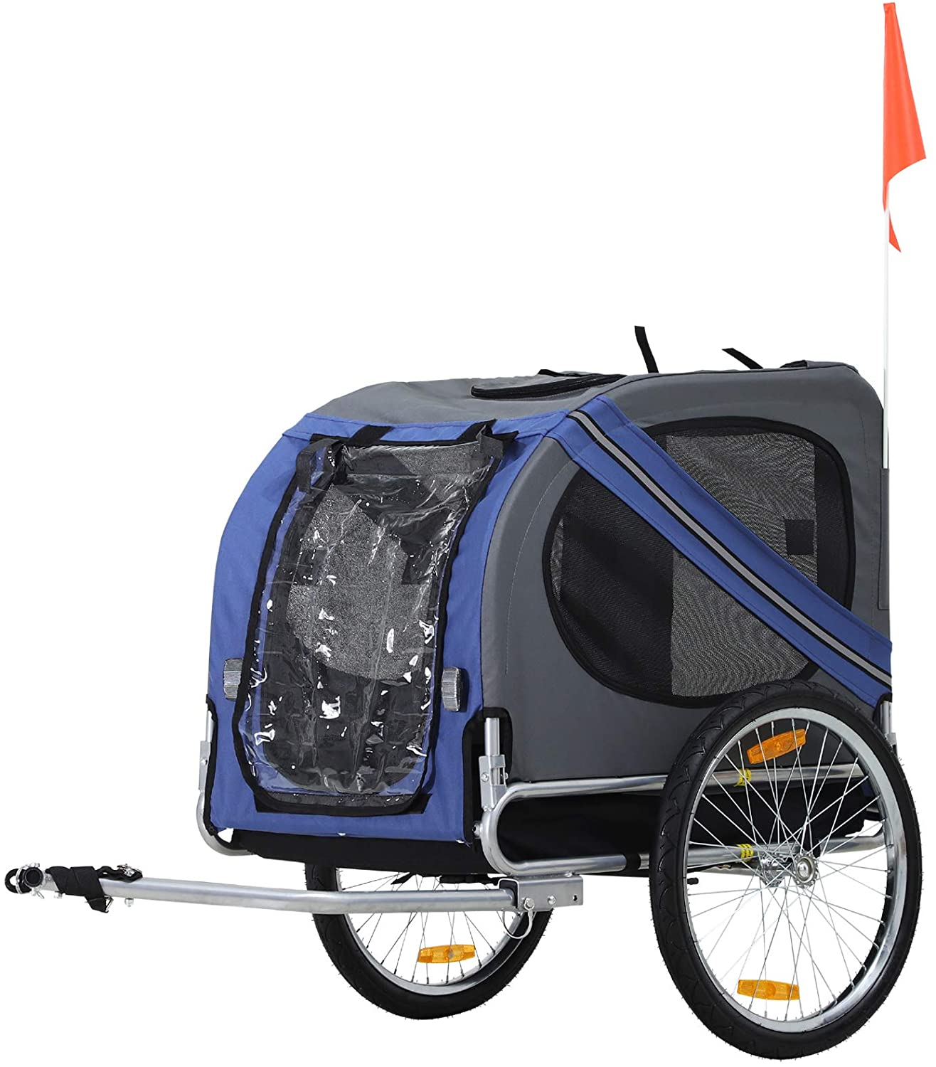 Bike Trailer Cargo Cart for Dogs and Pets with 3 Entrances Large Wheels for Off Road   Mesh Screen