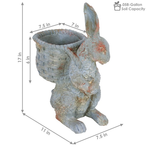 Roman The Carrot Collector Rabbit Indoor outdoor Statue Figurine Patio Lawn And Garden Decoration