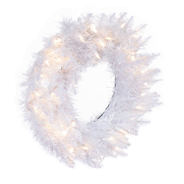 Vickerman Artificial Sparkle White Spruce Wreath