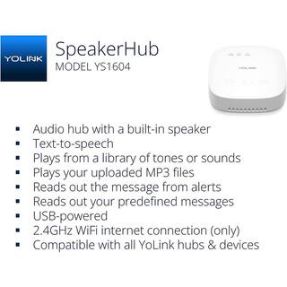 YoLink Smart Home Speaker Hub Plays TonesAlarms and Your Text-to-Speech Custom Messages Voice Announcements YS-1604