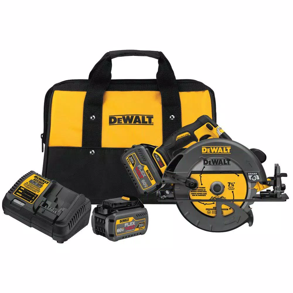 DEWALT FLEXVOLT 60-Volt MAX Cordless Brushless 7-1/4 in. Circular Saw with (2) FLEXVOLT 6.0Ah Batteries and#8211; XDC Depot