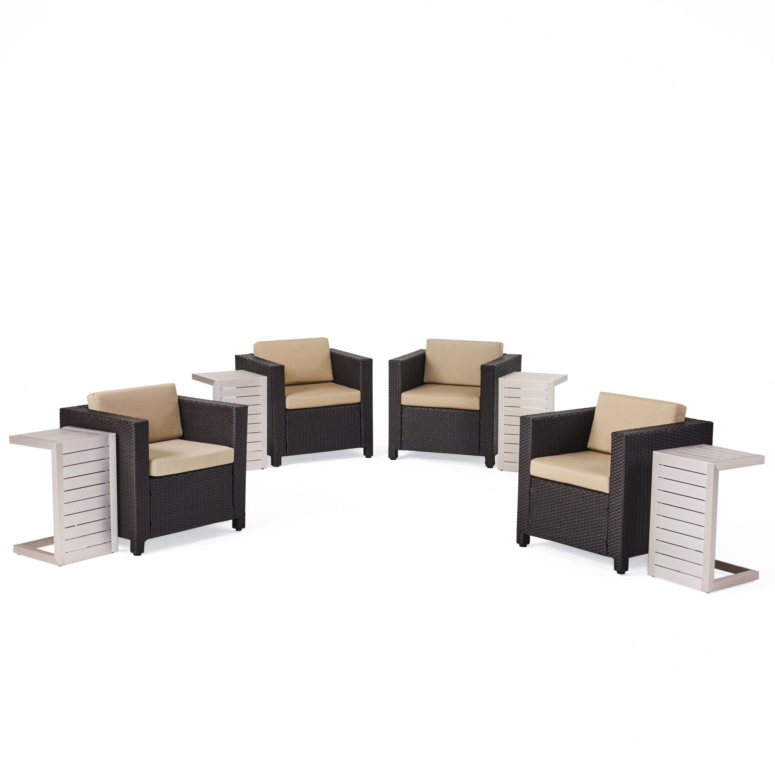 Venice 4-Seater Outdoor Chat Set with Side Tables