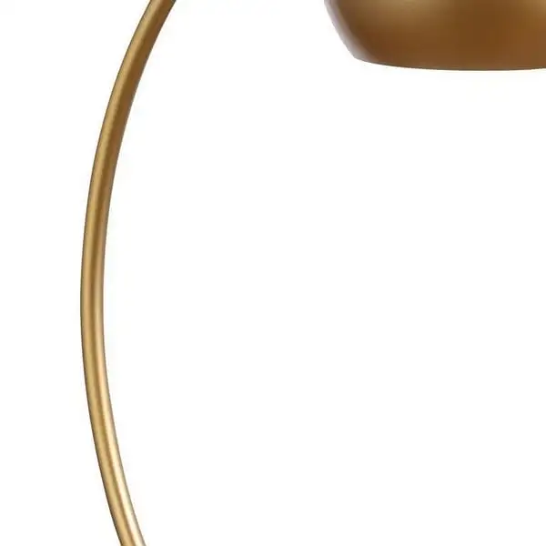 22 Inch Modern Office Table Lamp， Dome Shade， Arc Metal Base， Gold - 7L x 13.5W x 21.5H in inches