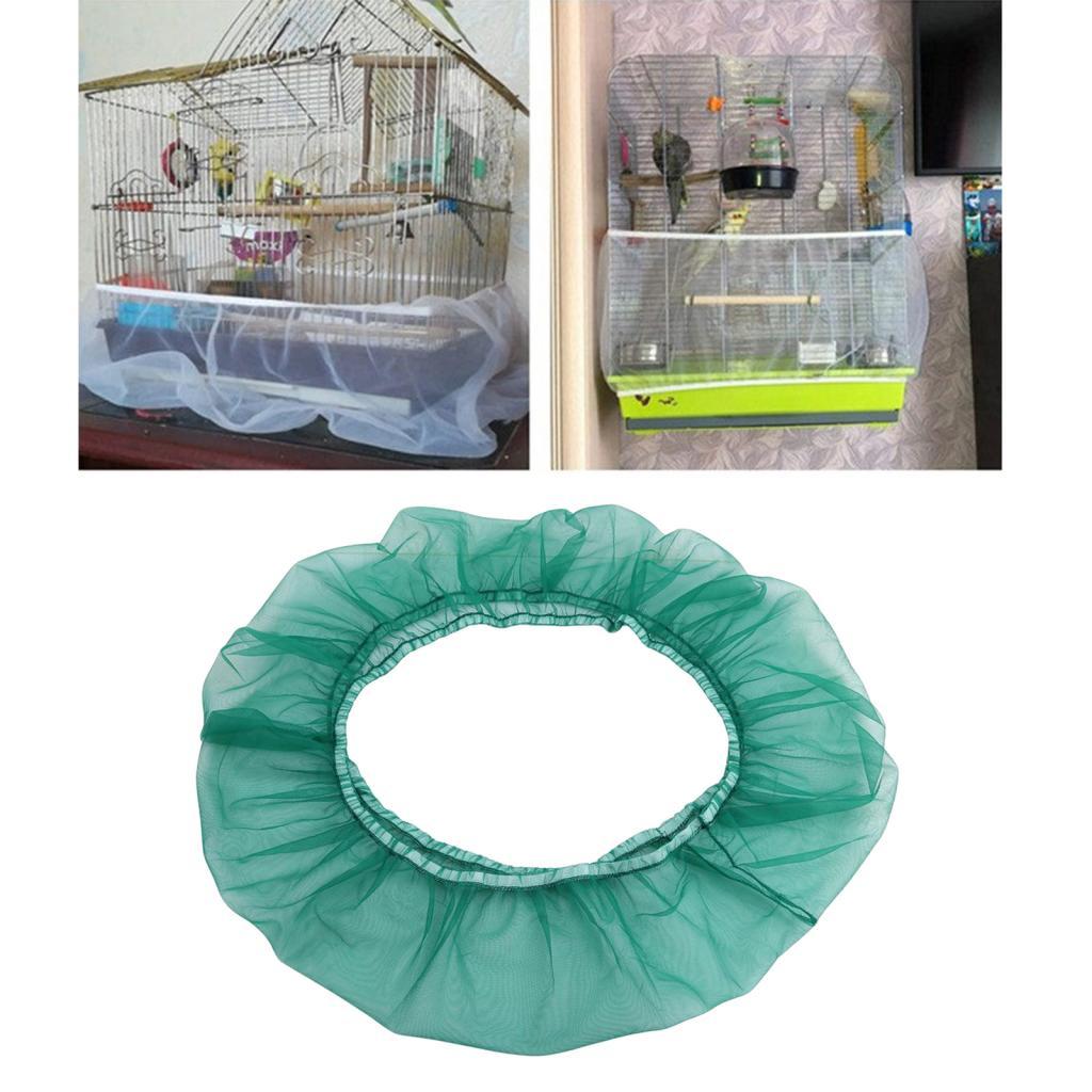 Nylon Mesh Bird Pet Cage Catcher Cover Skirts Birds Cage Decor - ， Medium or Large Green-M