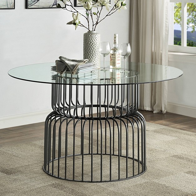 Bracklyn Round Dining Table Gray Mibasics