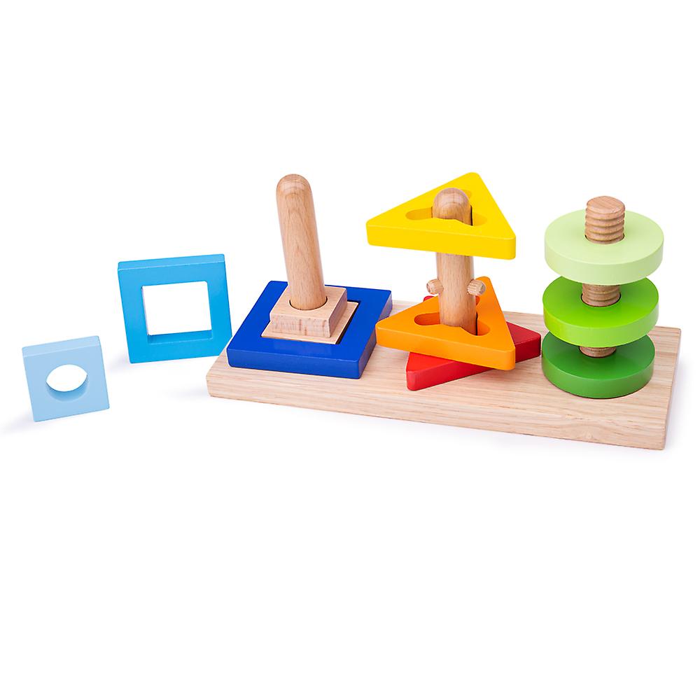 Bigjigs Toys Wooden Educational Twist and Turn Puzzle Game Play Set