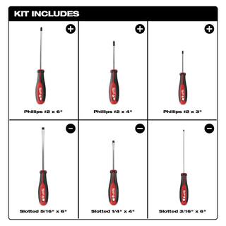 MW 38 in. Drive SAEMetric Ratchet and Socket Mechanics Tool Set (56 piece)  Screwdriver Set (6 piece) 48-22-9008-48-22-2706