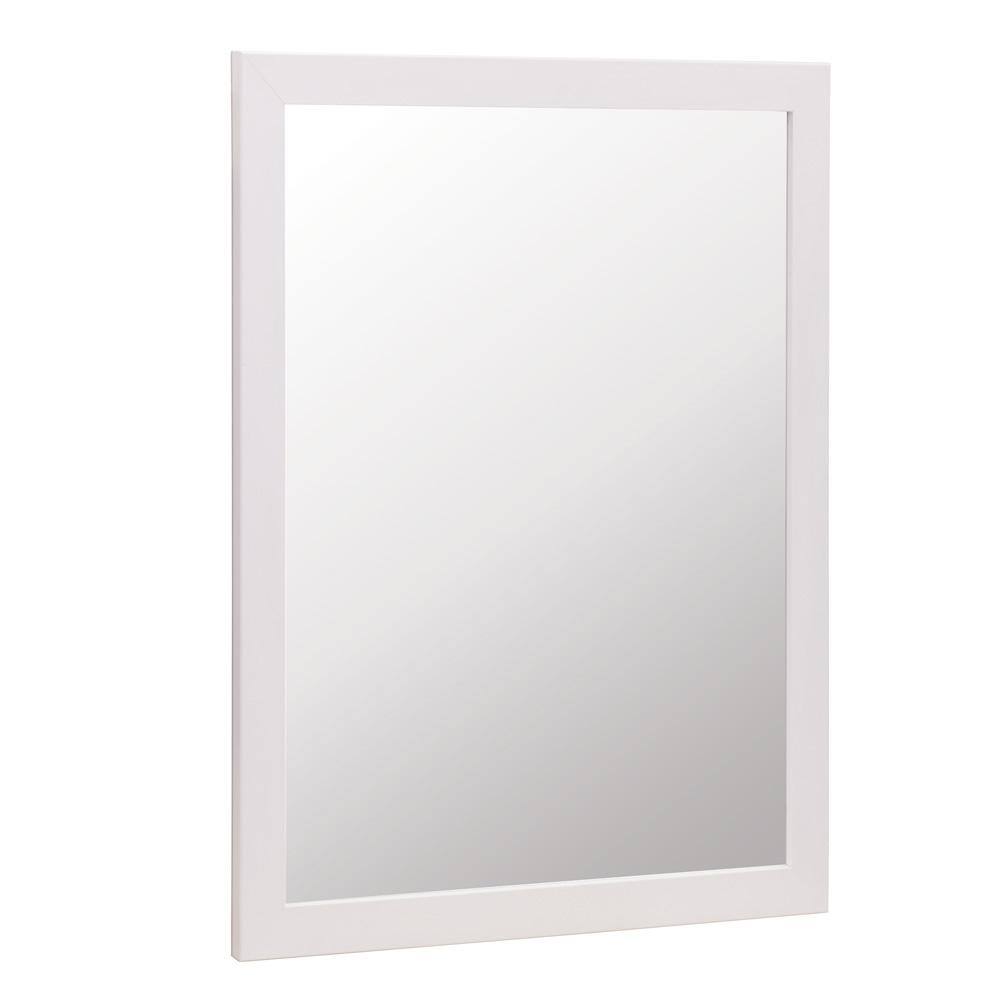 Glacier Bay Kinghurst 29 in. W x 35 in. H Single Framed Vanity Mirror in White M2935-WHT