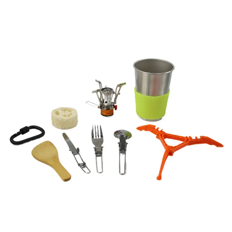 Camping Utensils Camping Cooking Utensils Kit with sauce pot  Camping and Travel  Pans for 1 2 People