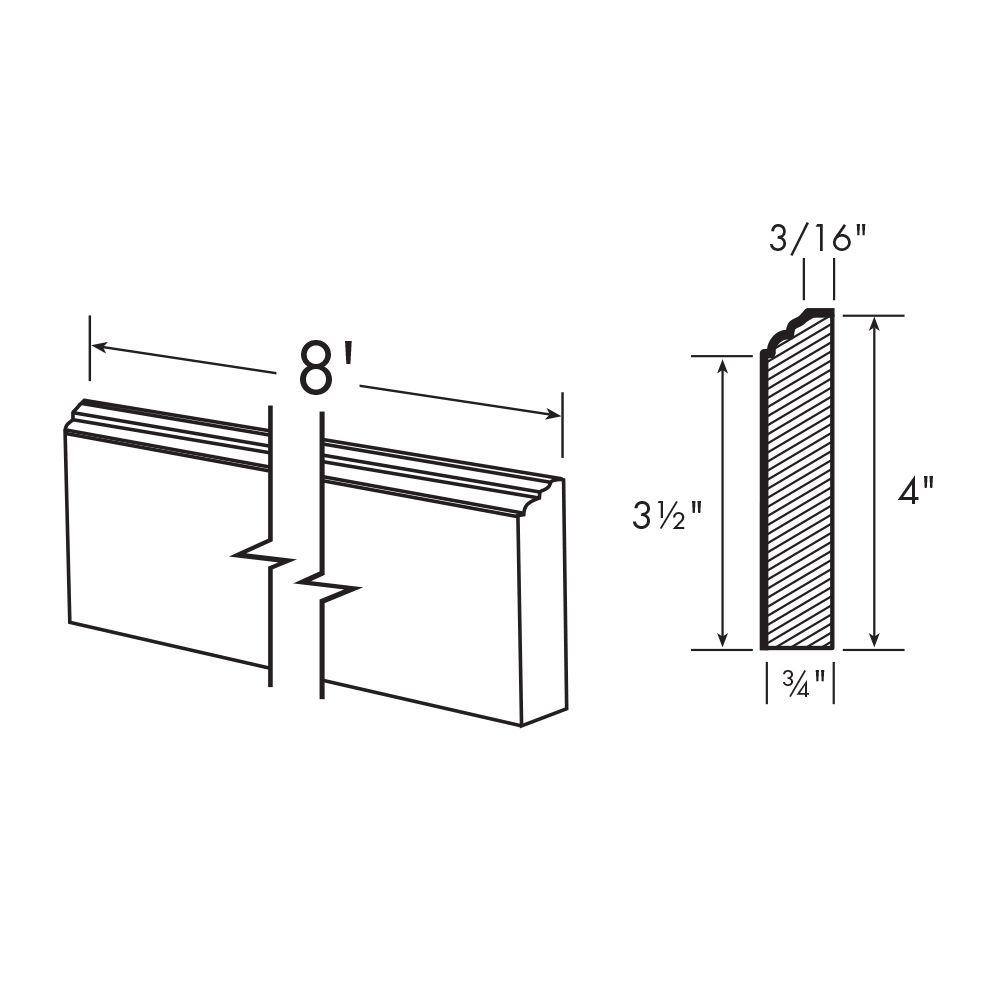 Contractor Express Cabinets 96 in. x 4 in. x 0.75 in. Toe Kick Base Furniture Molding Vessel in Blue FBM8-XVB