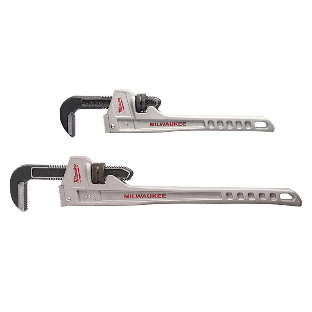 MW 14 in. and 24 in. Aluminum Pipe Wrench Set (2-Tool) 48-22-7214-48-22-7224