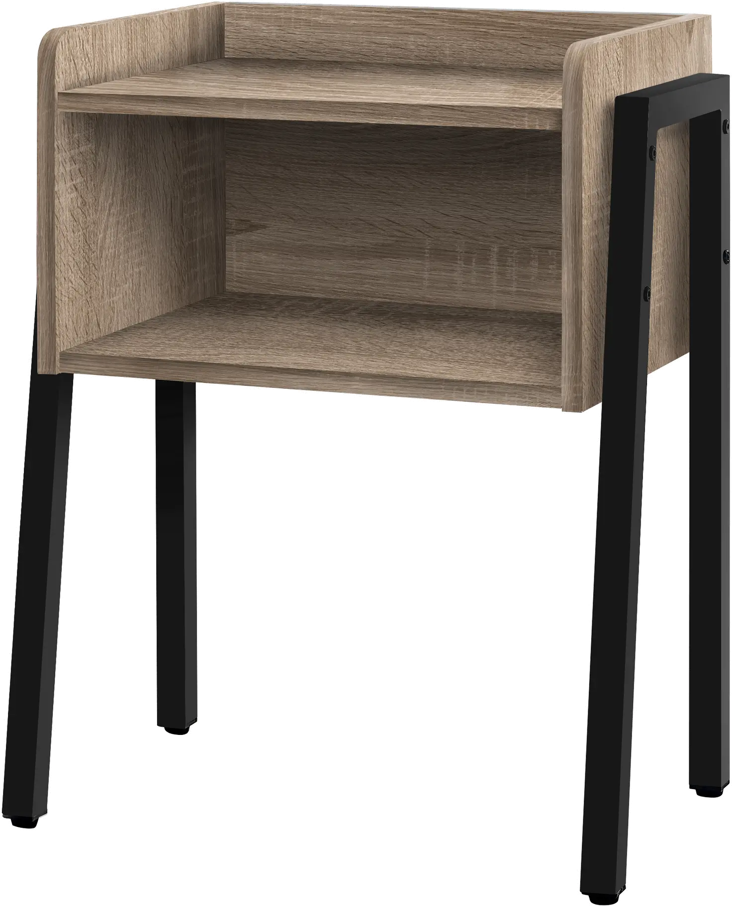 Contemporary Black and Taupe End Table - Mavis