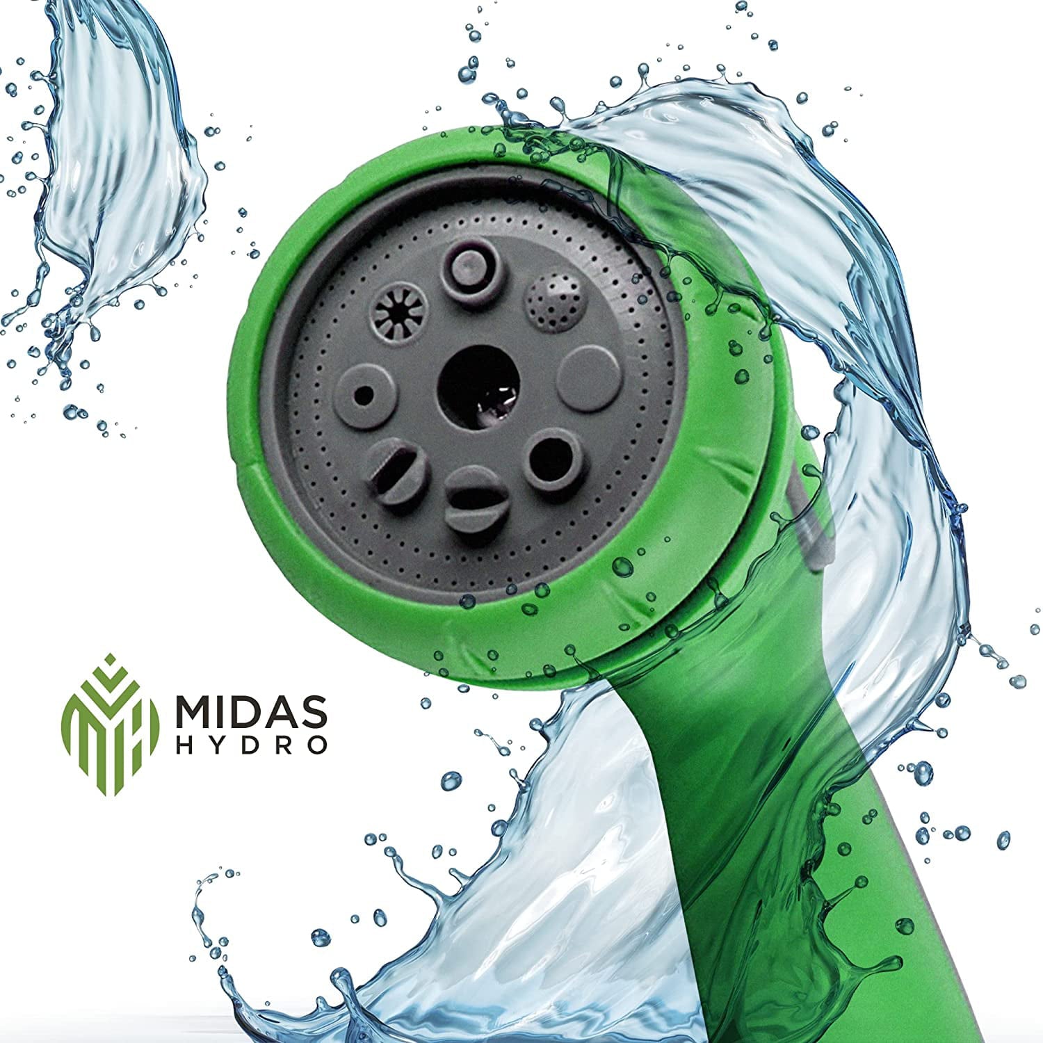 Midas Hydro Garden Hose Sprayer Nozzle - Heavy Duty Water Hose Sprayer Nozzle - 8 Settings