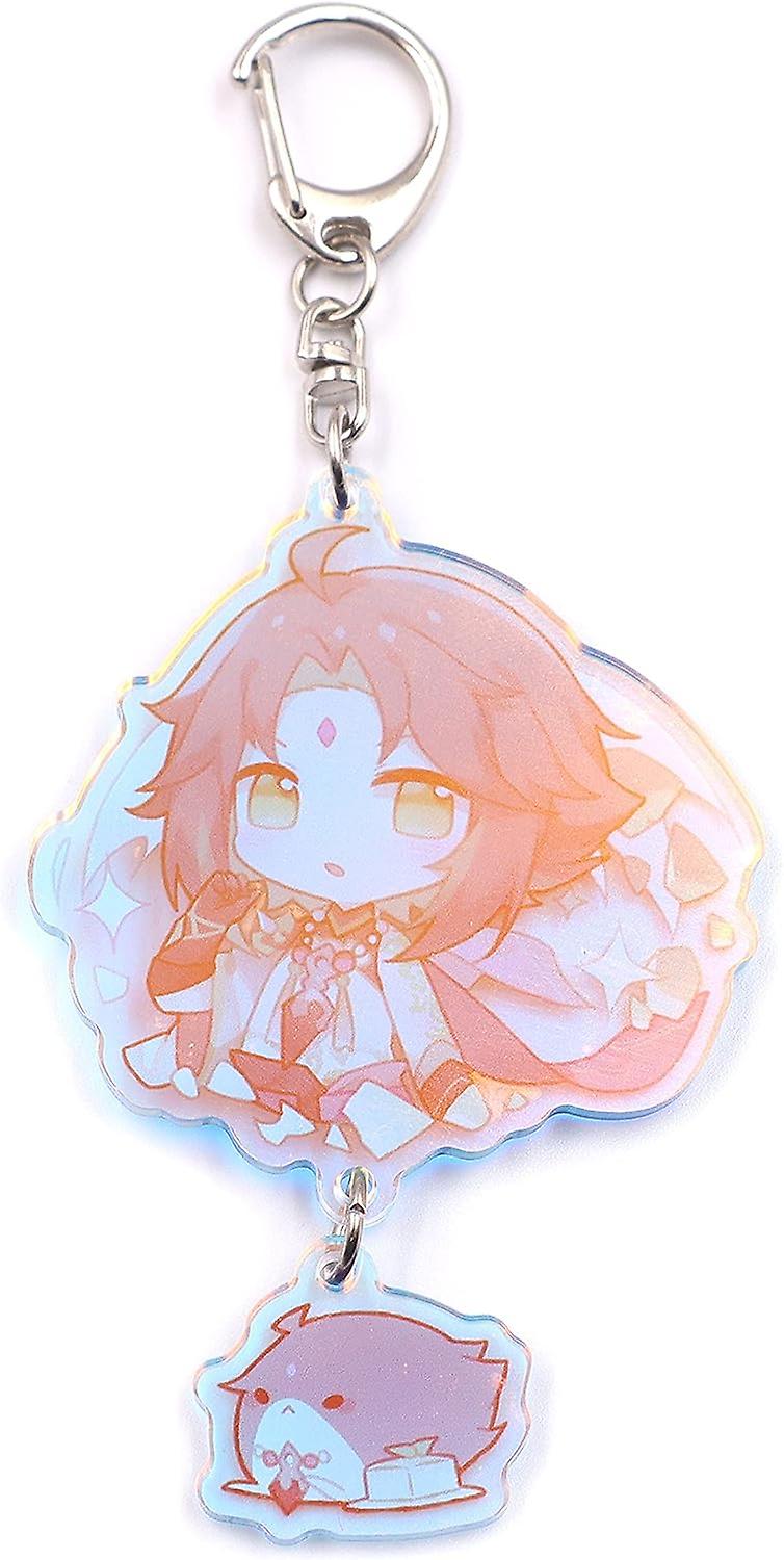 Cute Impact Gen Shin - Traveler(female)， Mirror Laser Acrylic Keychains Pendant Hanging Ornament Xiao -