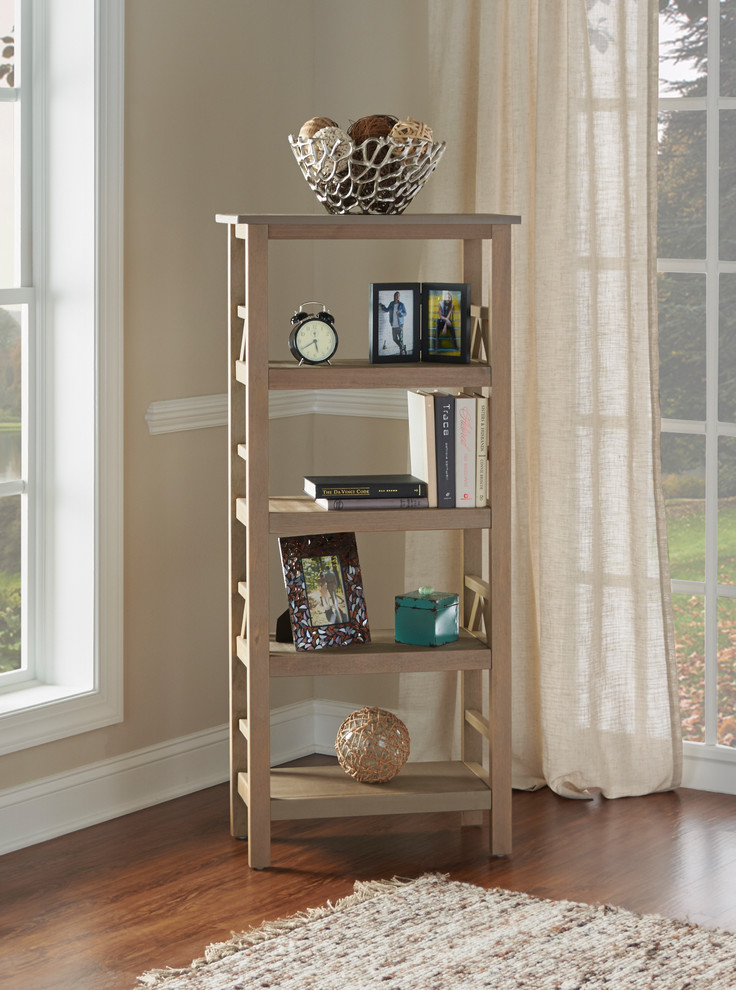 Titian Rustic Gray Bookcase  24.6W X 12.2D X 54.4H  Rustic Gray   Transitional   Bookcases   by GwG Outlet  Houzz