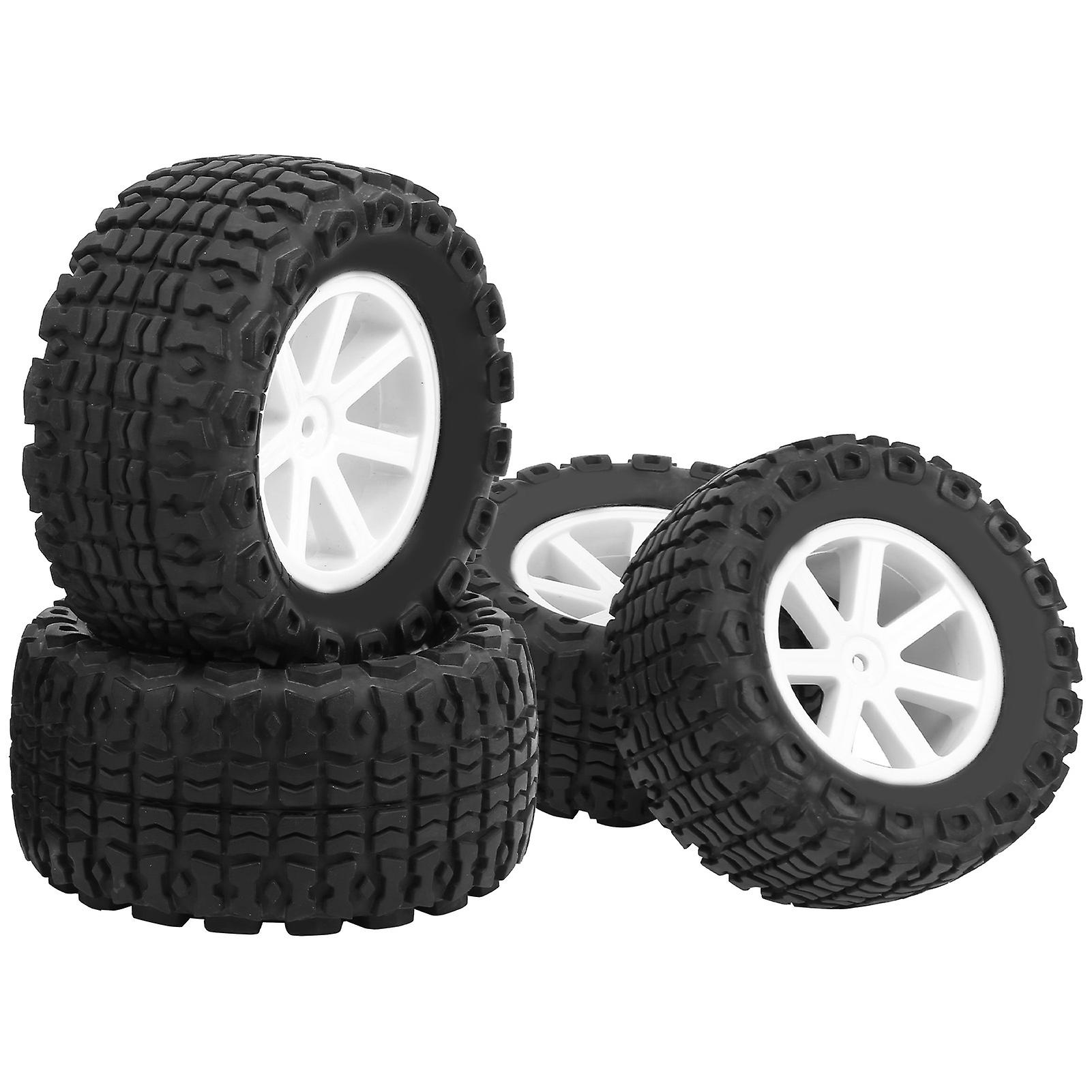 4pcs 1/10 Rc Car Tire Rubber Offroad Vehicle Tyre Sqaure Tooth Wheel Tires For Himoto Drekkerwhite 10055