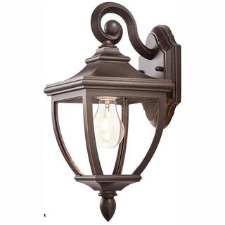 Home Decorators Collection 1-Light Oil-Rubbed Bronze Outdoor 6.5 in. Wall Lantern Sconce with Clear Glass 23461