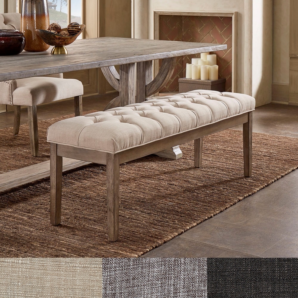 Benchwright Premium Tufted Reclaimed Look 52 inch Upholstered Bench by iNSPIRE Q Artisan