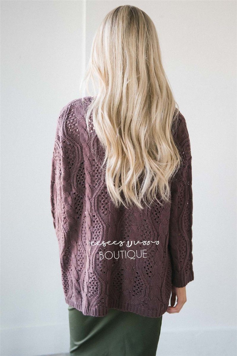 Over Sized Crochet Knit Cardigan