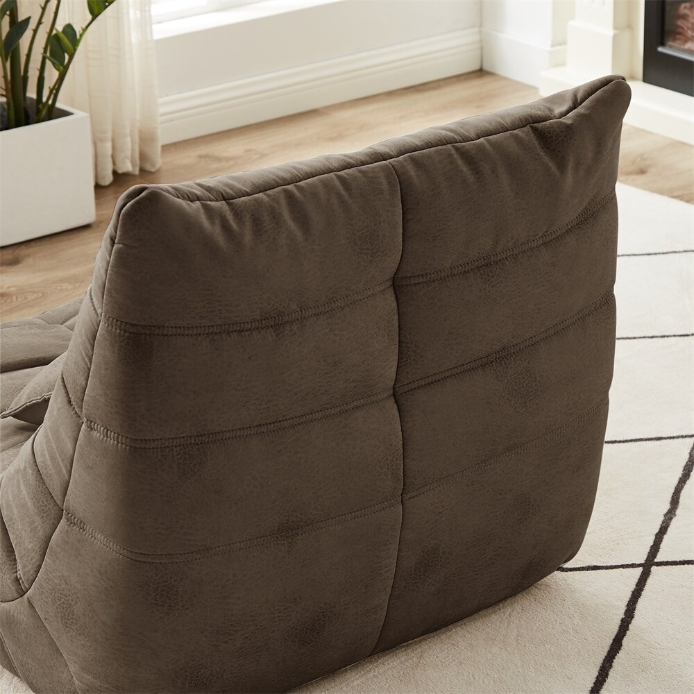 Soft Suede Lounge Chair Lazy Floor Sofa Accent Bean Bag Couch for Living Room Chair