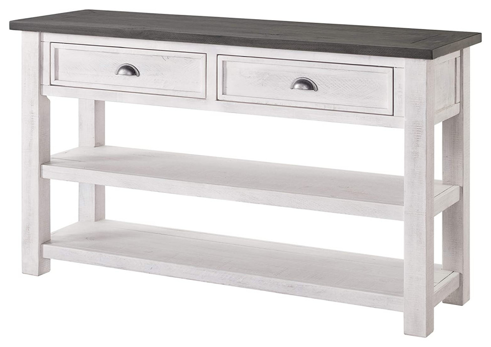 Console Table  2 Large Drawers With Antique Pewter Cup Pulls   Farmhouse   Console Tables   by Decorn  Houzz