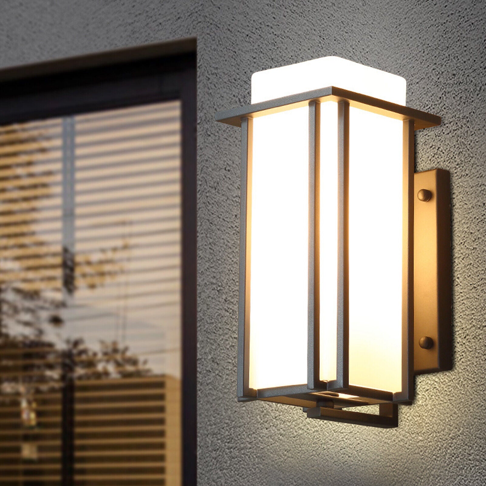 Modern LED Wall Light Waterproof Exterior Outdoor Porch Sconce Lamp Fixture Single Opening Design Glass Lampshade Antirust Treatment