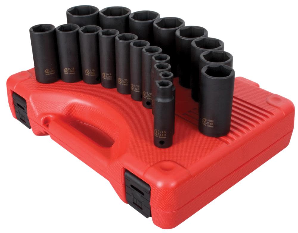 1/2 In. Drive SAE Deep Impact Socket Set 19 pc. ;