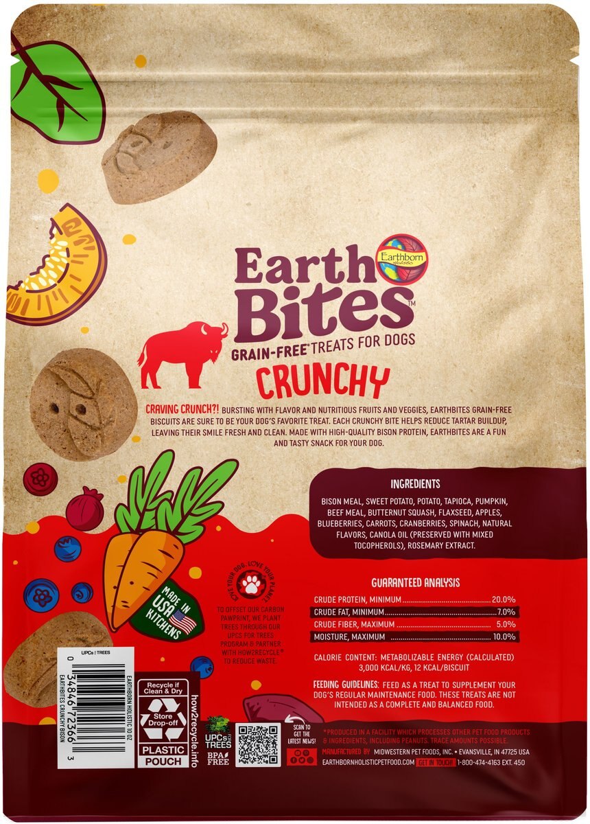 Earthborn Holistic Bison Flavored Crunchy Dog Treats