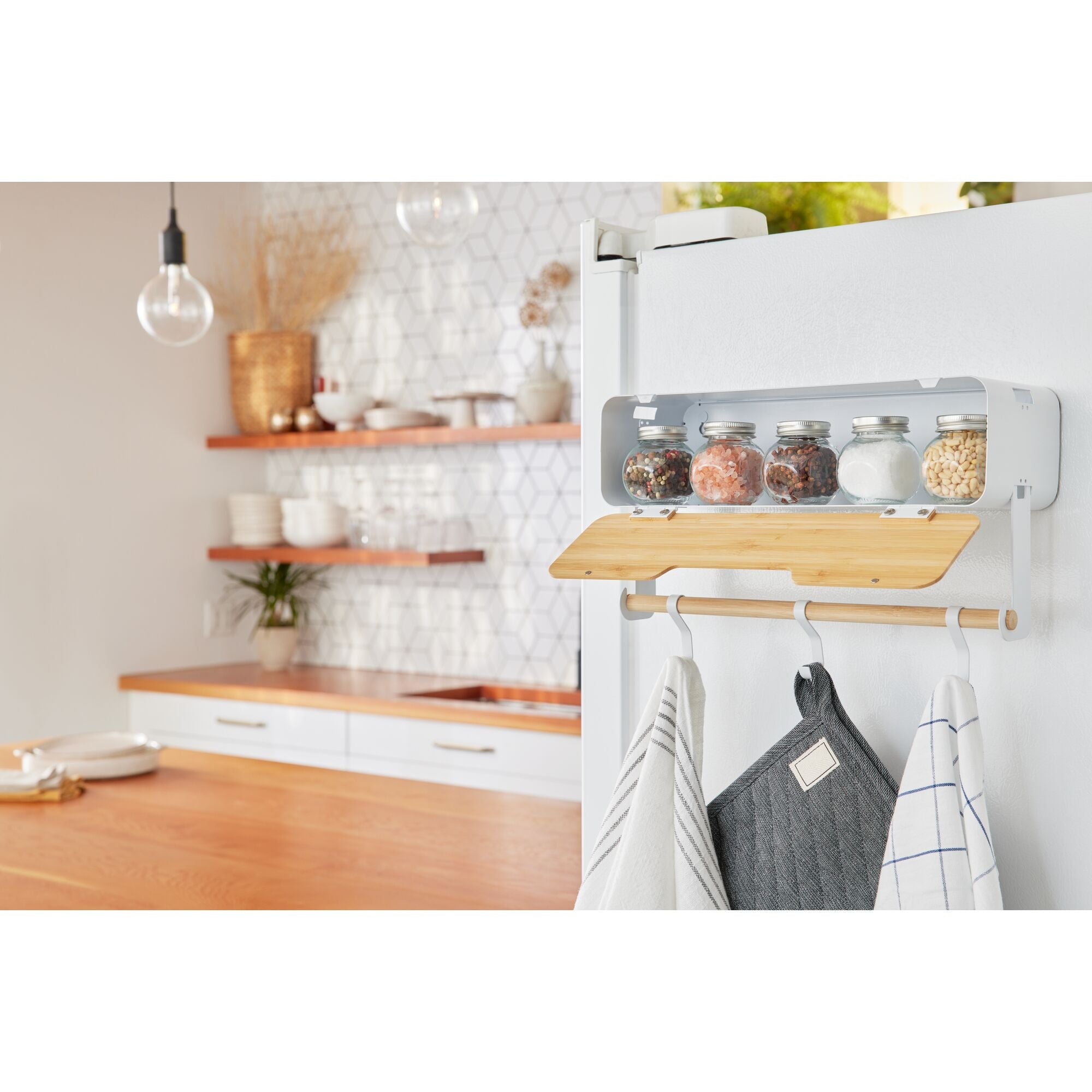 White Hanging Rack System-Shelf W/ Door