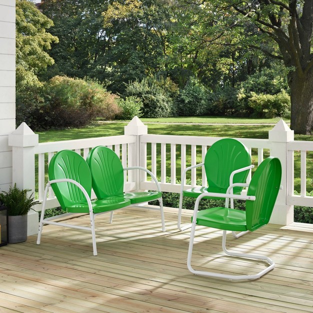 Griffith 3pc Outdoor Seating Set Kelly Green Crosley