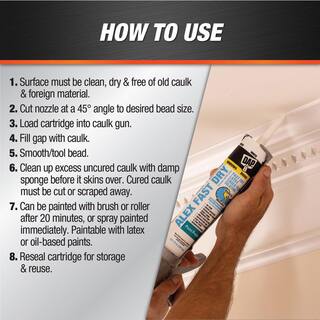 DAP Alex Fast Dry 10.1 oz. White Acrylic Latex Plus Silicone Caulk (12-Pack) 18426