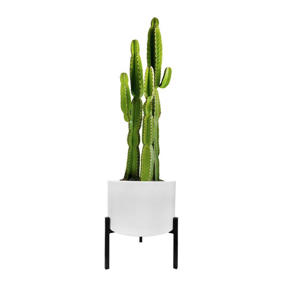 White Steel Planter with Stand 42077