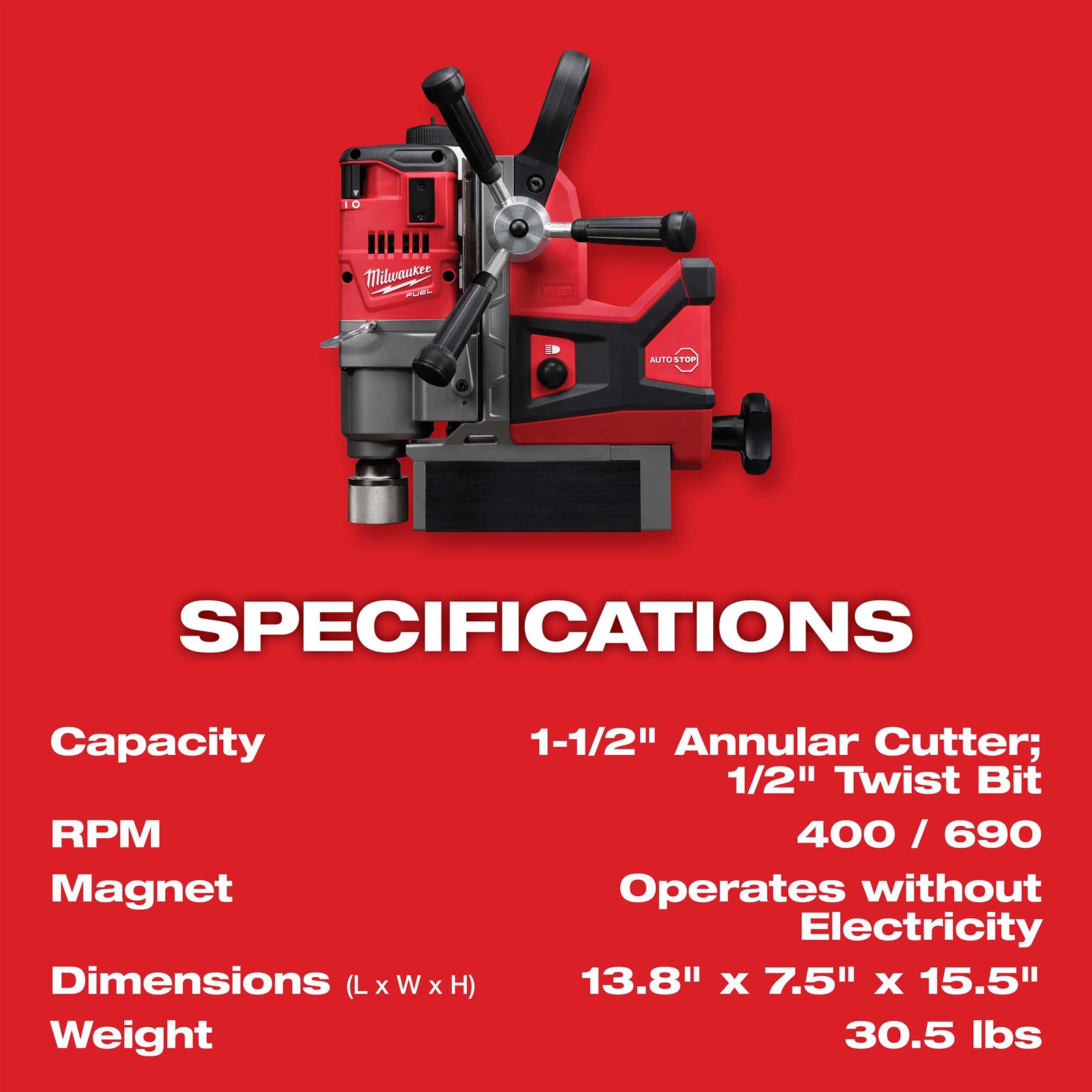 Milwaukee Tool 2787-22HD Milwaukee M18 FUEL Magnetic Drills