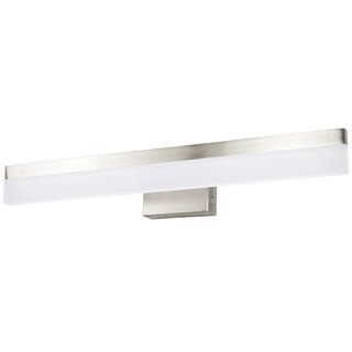 Hampton Bay Eldridge 24 in. 1-Light Brushed Nickel LED Bathroom Vanity Light Bar 21191