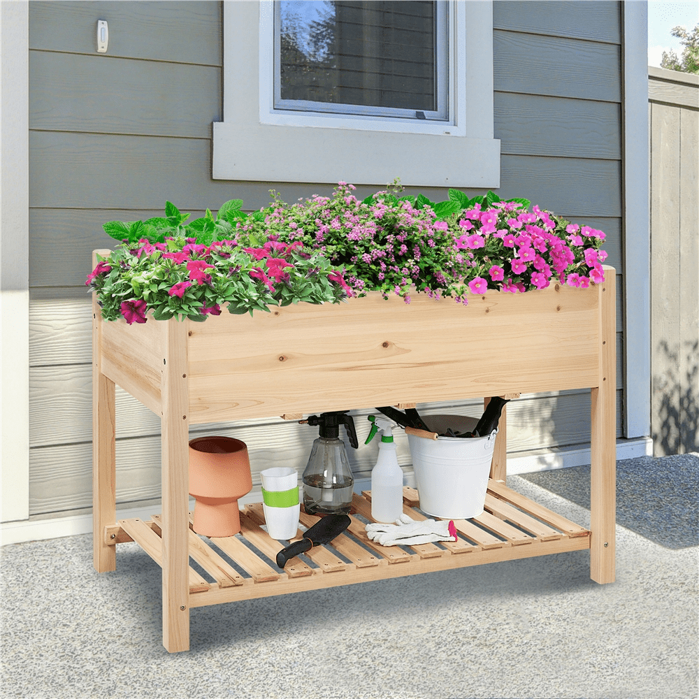 Yaheetech 2 Tiers Raised Garden Bed for Vegetables Flowers Herbs Outdoor/Indoor, Wood