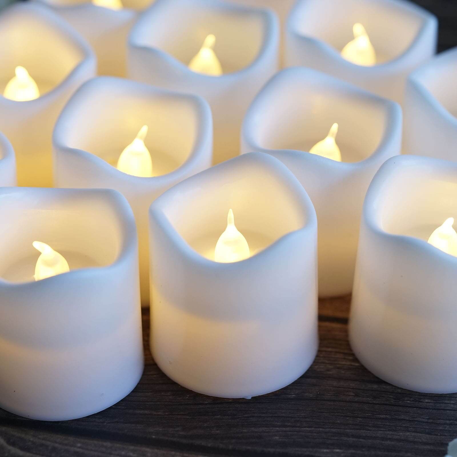 12 Pack Classic White Flameless LED Votive Candles, Battery Operated Reusable Candles