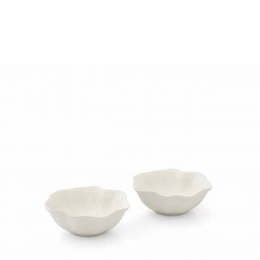 Floret Small Serving Bowl Set of 2 - Creamy White