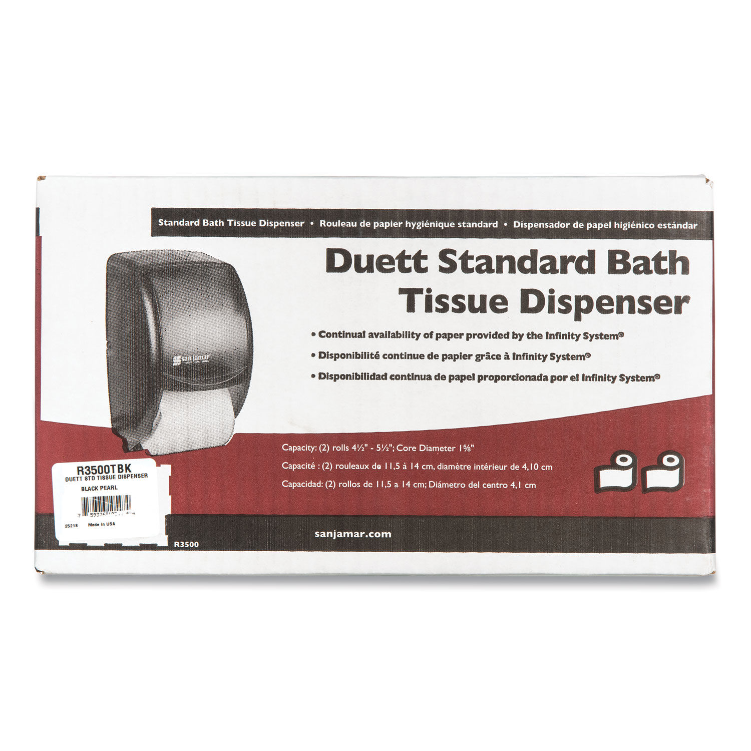 Duett Standard Bath Tissue Dispenser by San Jamarandreg; SJMR3500TBK