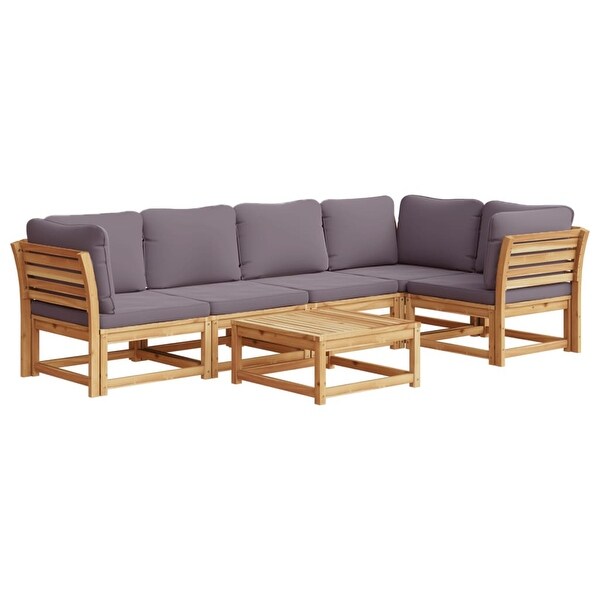 vidaXL Patio Sofa with Cushions 2Seater Outdoor Loveseat Solid Wood Acacia