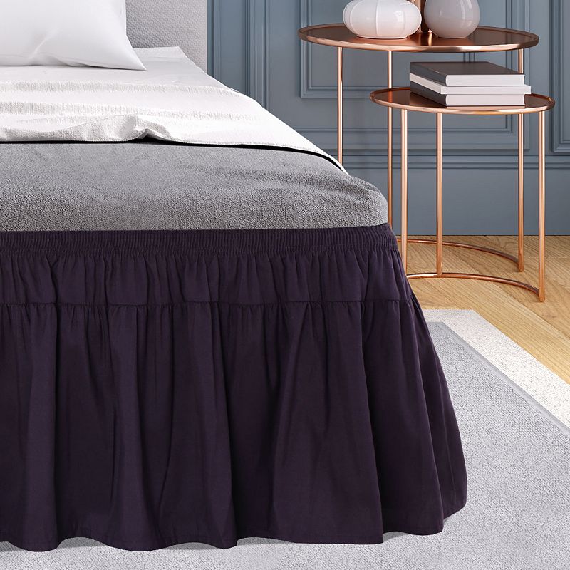 Polyester Brushed Bed Skirt Elastic Dust Ruffles 16 Inch Drop Full 54 x 75