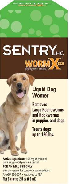 Sentry HC WormX DS Dewormer for Hookworms and Roundworms for Dogs