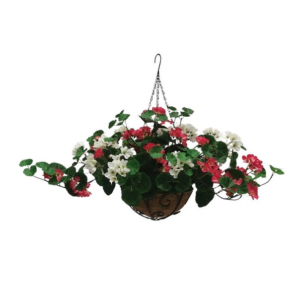 Faux Floral Hanging Basket