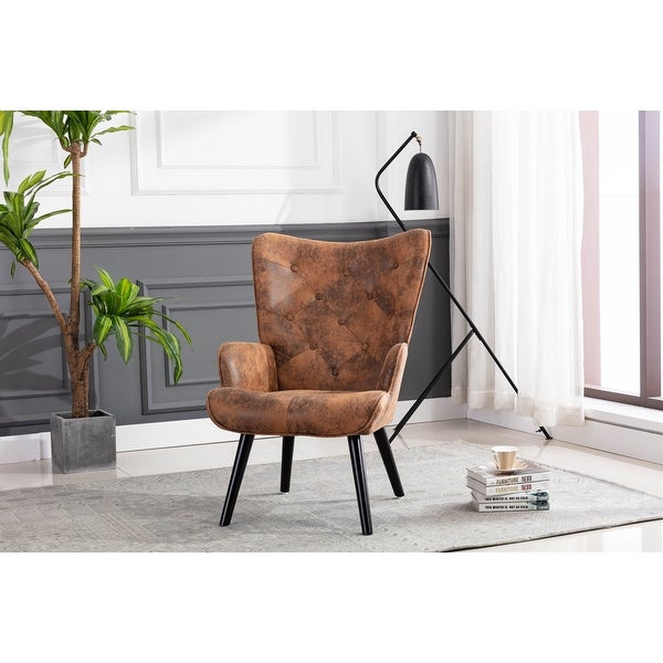 25.5'' Button Tufted Armchair Accent Chair for Small Spaces， Modern Velvet Fabric Living Room Leisure Chair with Wood Feet