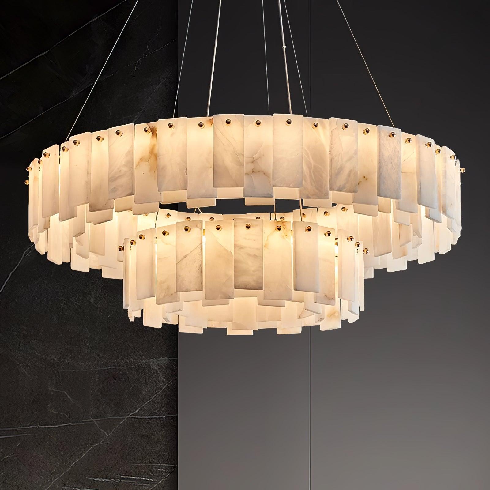 Celestial Alabaster Round Chandelier