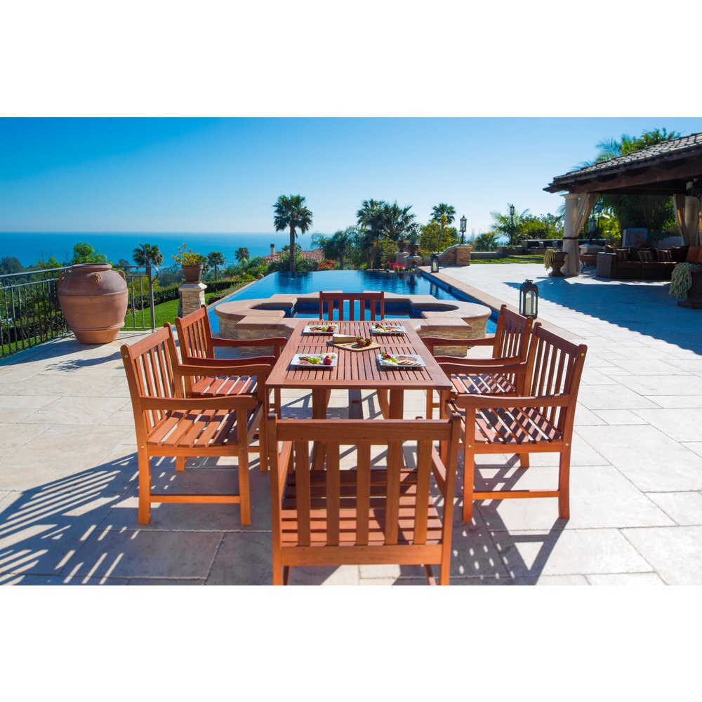 Havenside Home Surfside Eco friendly 7 piece Wood Outdoor Dining Set